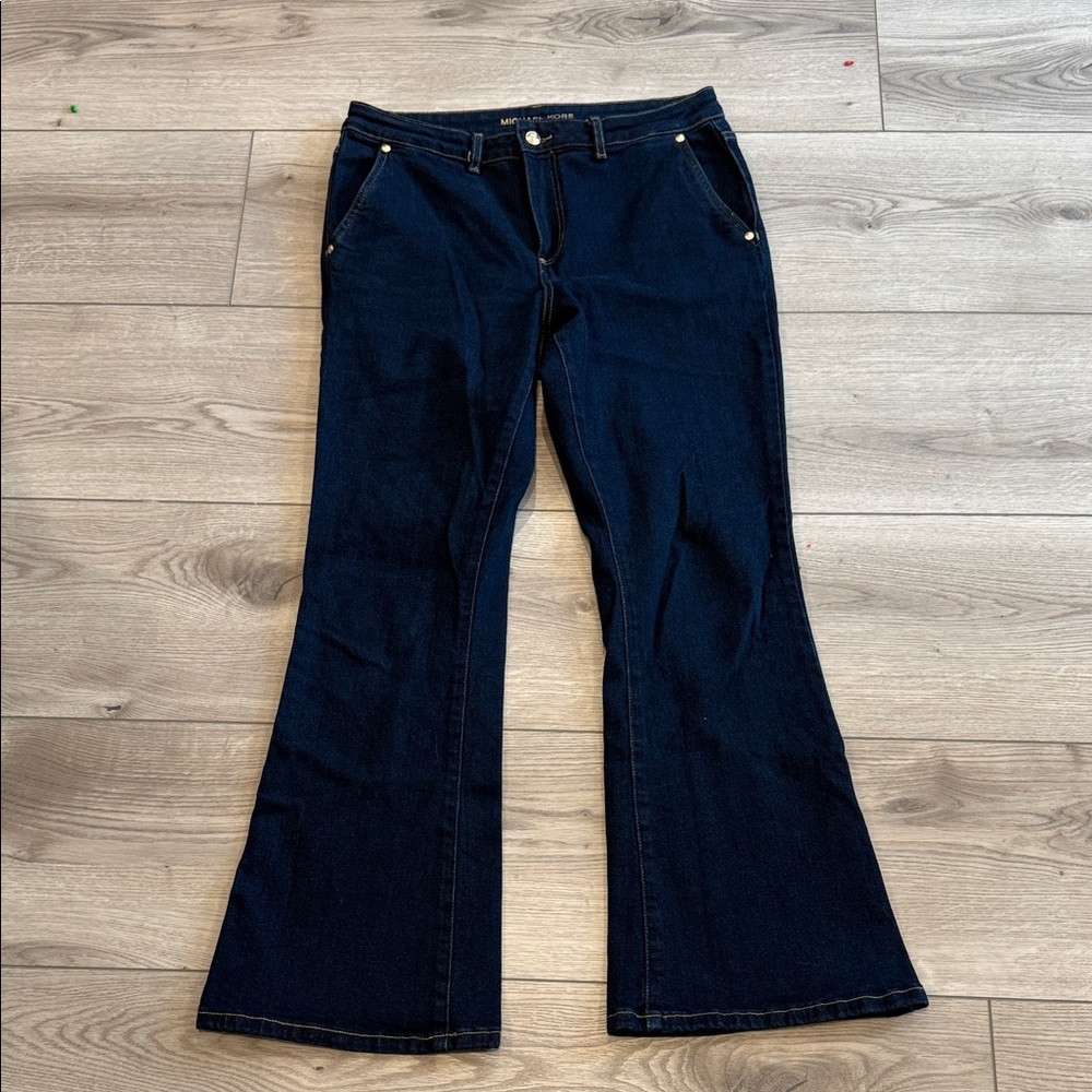 Michael Kors | Selma Flare High Rise Trouser Jeans | Dark Wash | Size 10